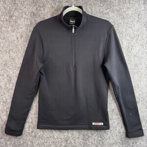 Marker Men's Quarter Zip Fleece Pullover Medium Black Lightweight